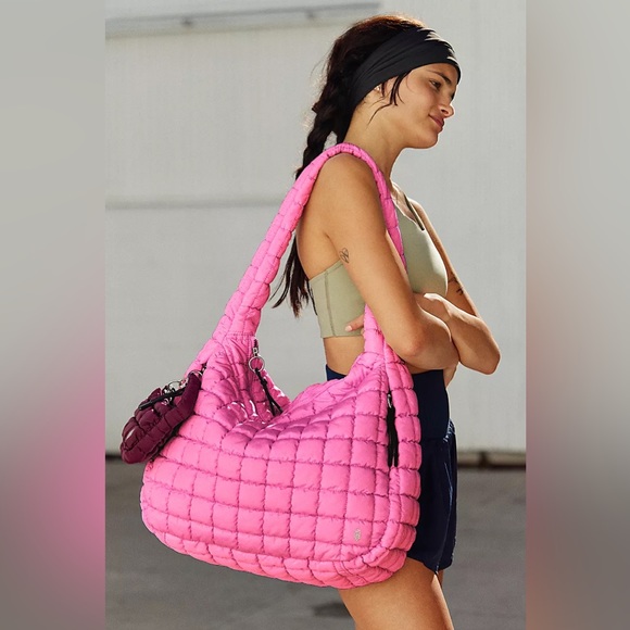 Free People Handbags - Free People Quilted Carryall Bag in Bubblegum Pink NWT
